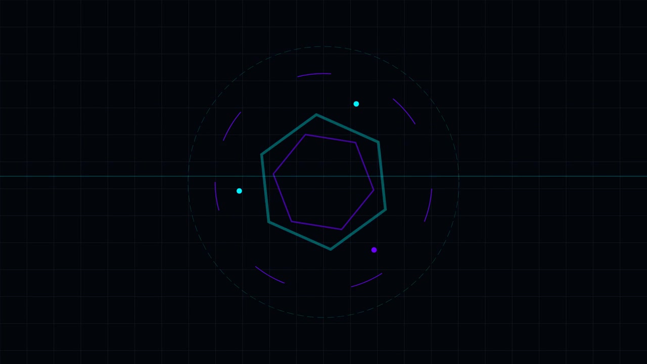 Abstract Rotating Hexagon Geometric HUD Element