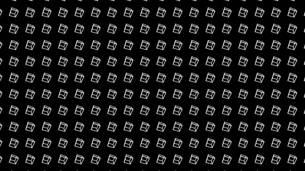 Geometric cube pattern. Cube dancing. Business symbol loop animation. Business network design.