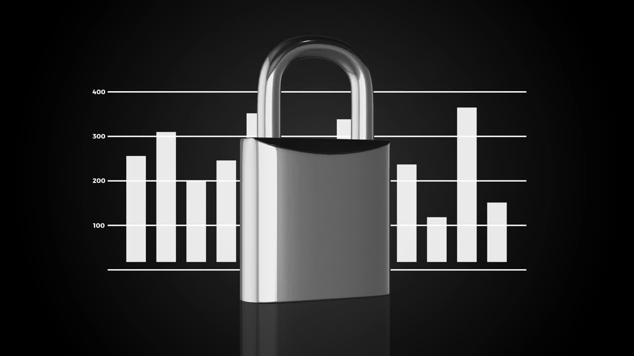 데이터 보호, 디지털 보안, 그래프 다이어그램으로 애니메이션