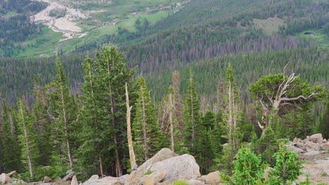 slow motion; looking down into a valley