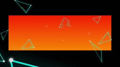 Animation-of-multiple-green-triangle-outlines-flickering-and-floating