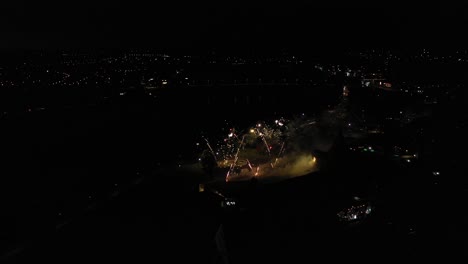 fireworks over kaunas old town