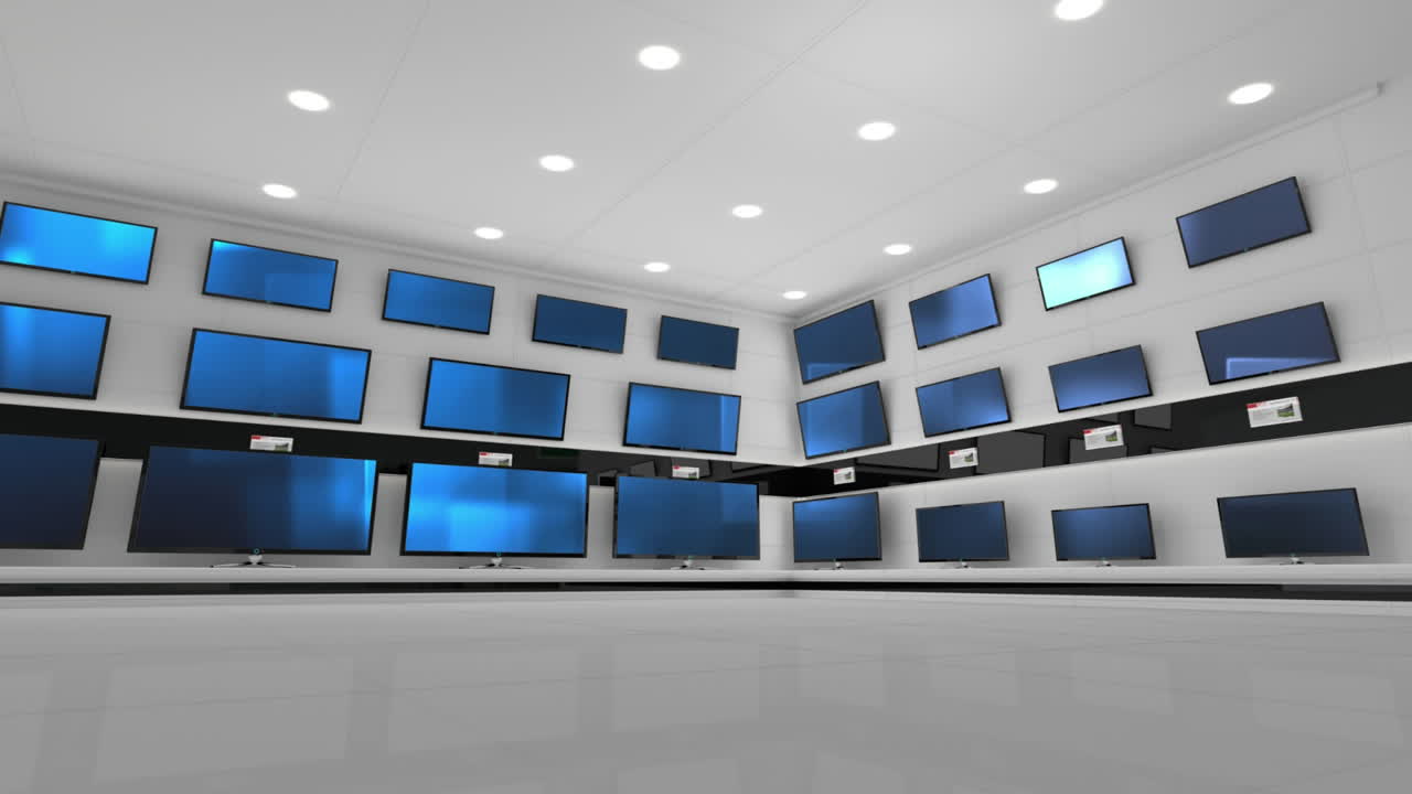 televisores de pantalla plana en exhibición en una tienda de electrónica