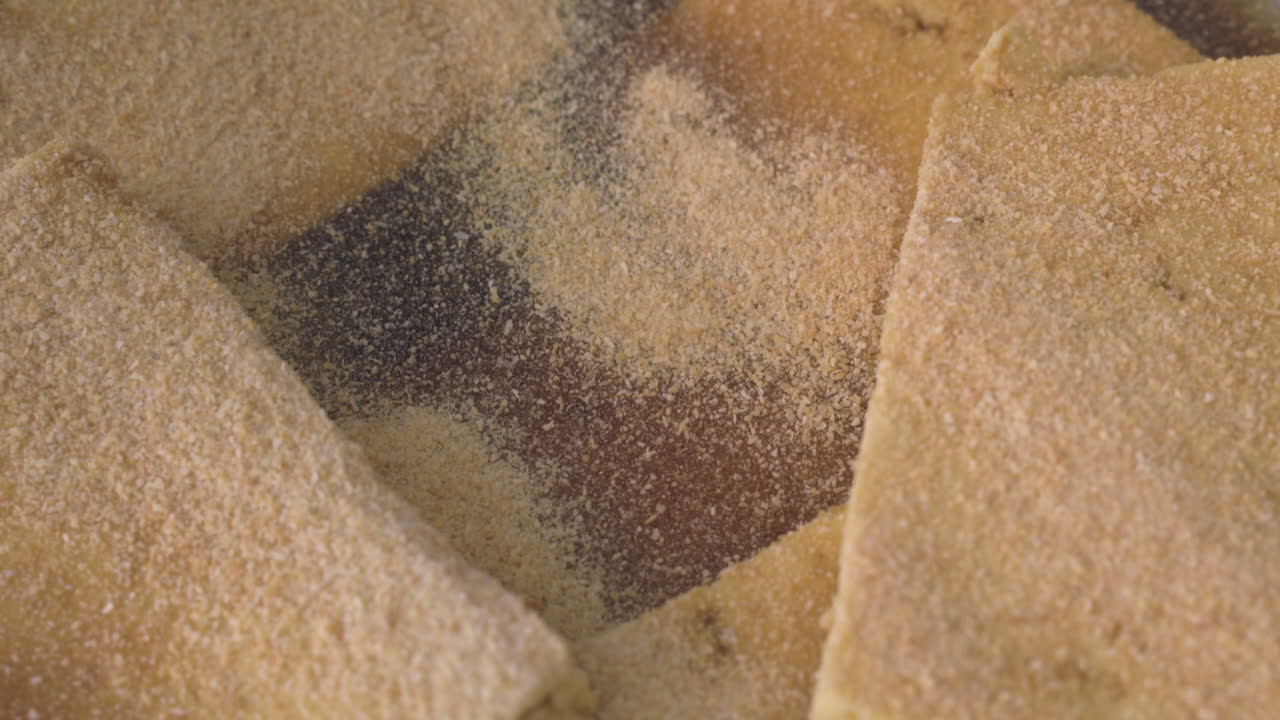 Delicious Tofu In Soy Sauce Seasoned With Garlic Powder - closeup shot