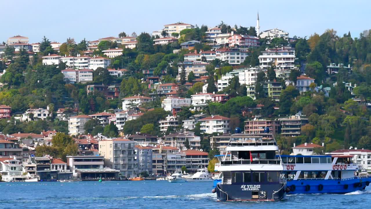 Suda Teknelerle İstanbul Şehir Manzarası