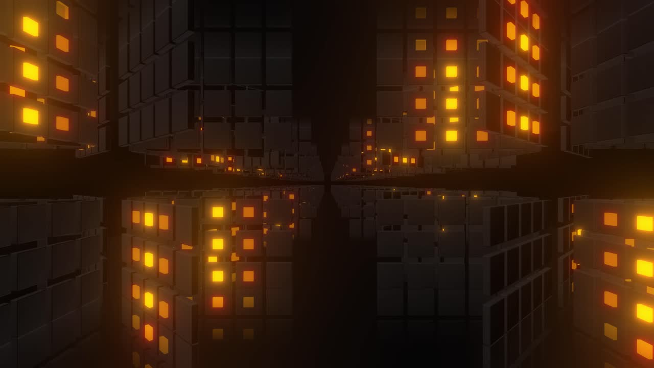 Abstract Futuristic City of Cubes