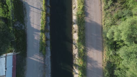 aerial view of canal and roads