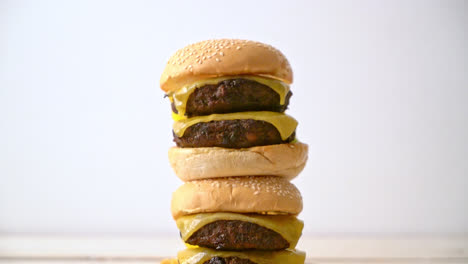 hamburger or beef burgers with cheese - unhealthy food style