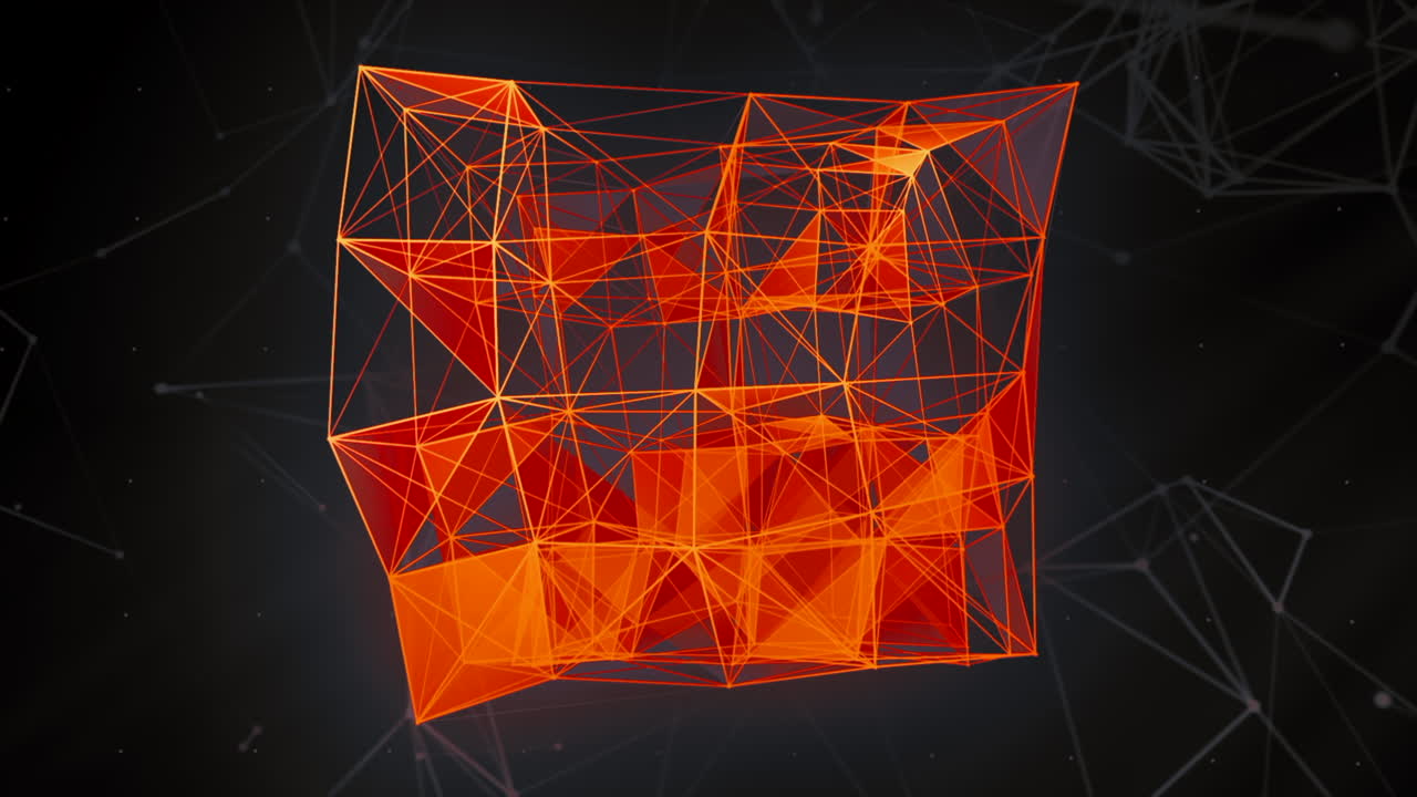 cubo geométrico abstracto con diseño de marco de alambre