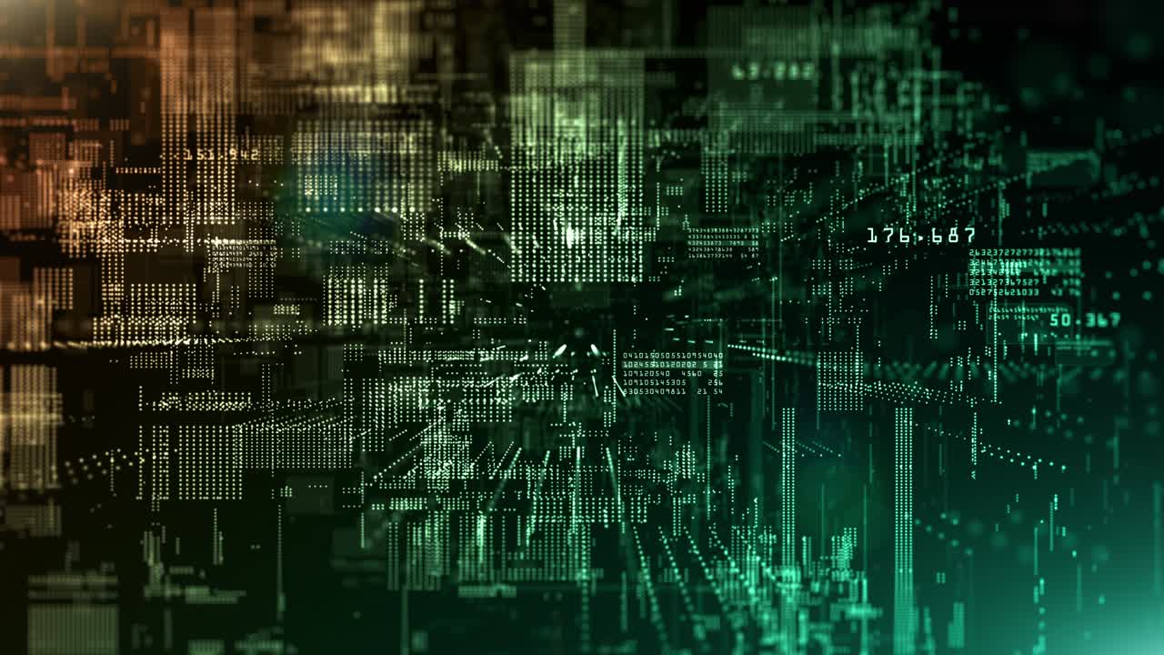 Digital cyberspace and digital data network connections concept. Transfer digital data hi speed internet, Future technology digital abstract background concept. Seamless loop 4k