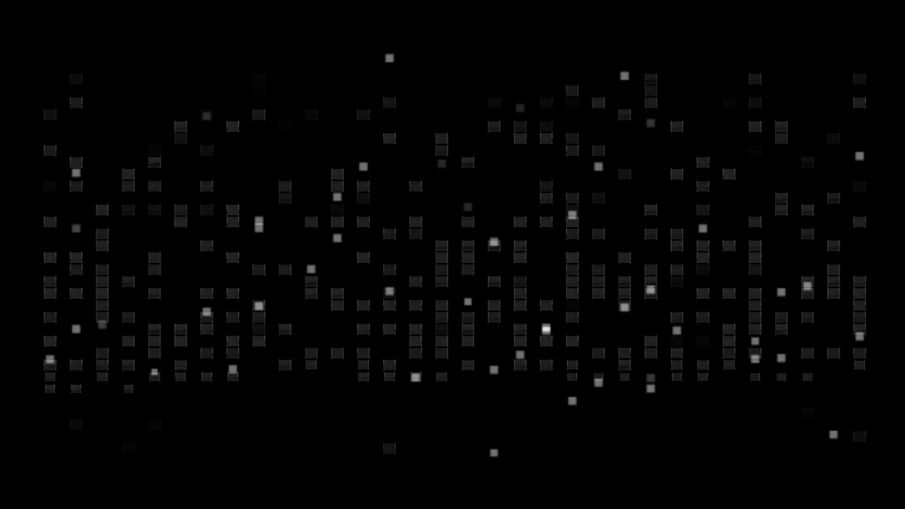 Flickering Digital Pixels on Black Background