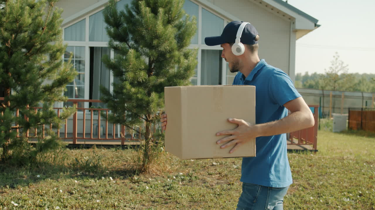 Delivery Person Carrying a Package