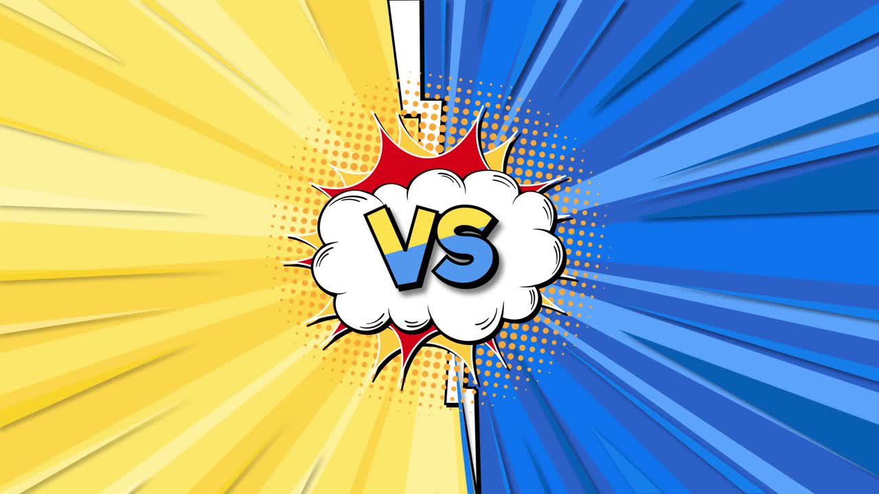 역동적인 배경으로 폭발적인 대면 장면