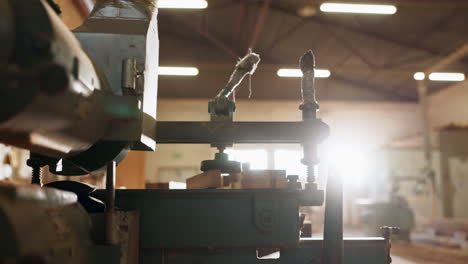 woodworking machinery in a workshop