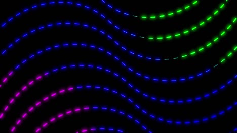 fondo de movimiento de línea de trazo ondulado colorido. abstracto colorido de neón brillante línea de trazos geométricos.