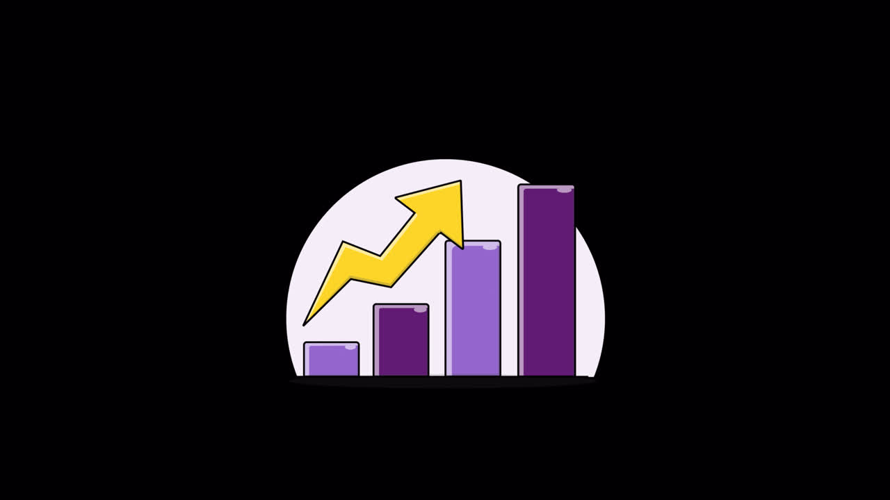 Animated Bar Chart with Rising Arrow Symbolizing Growth