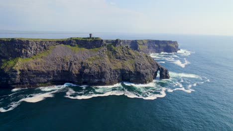 aerial spin around cliffs of moher near moher tower