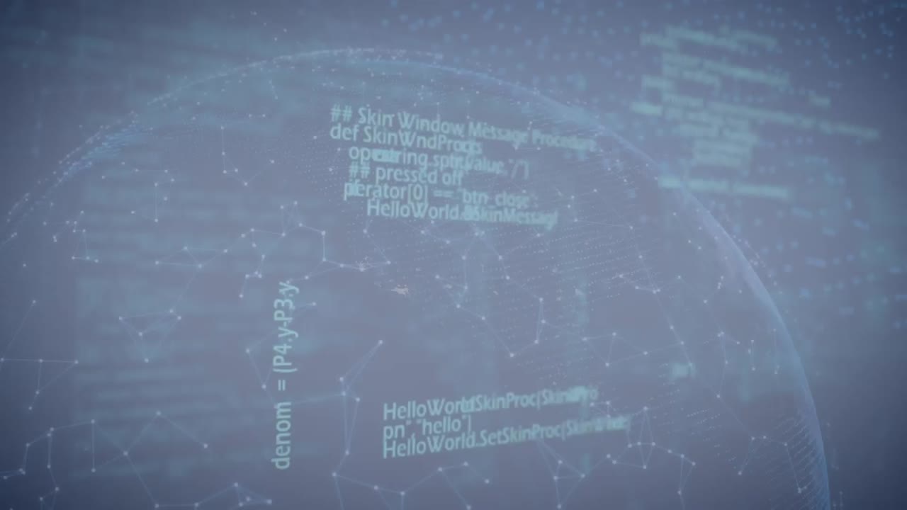 Animation of data processing over clouds