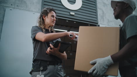 logistics and delivery process at a commercial warehouse