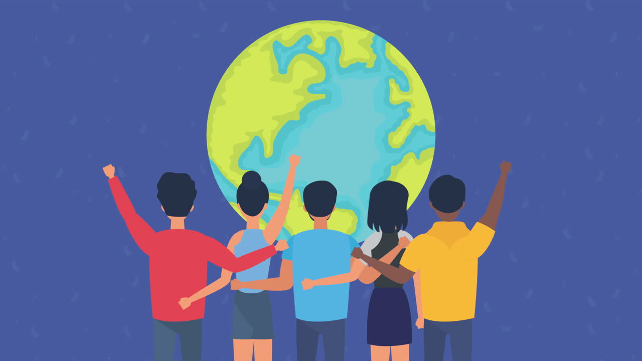 다양성의 사람들과 함께 인권 애니메이션