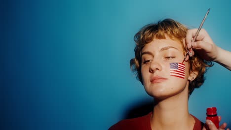 face painting of american flag