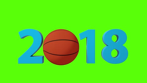 basketball 2018 design background on a green screen. 4k