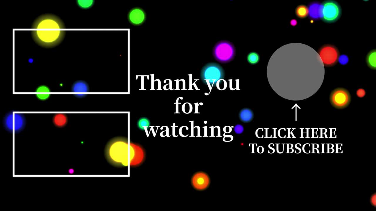 다채로운 공 구 끝 카드 끝 화면 모션 그래픽