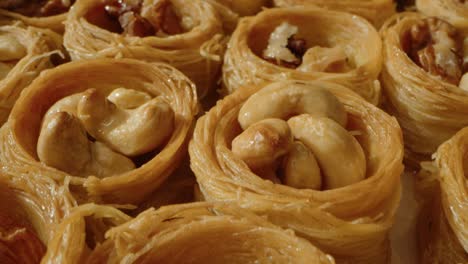 baklava traditional turkish dessert served on a tray