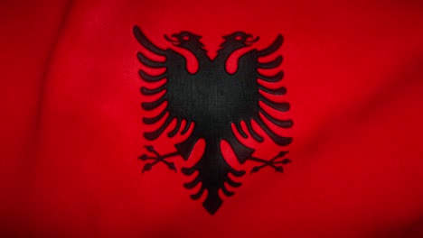 flag of albania waving in the wind