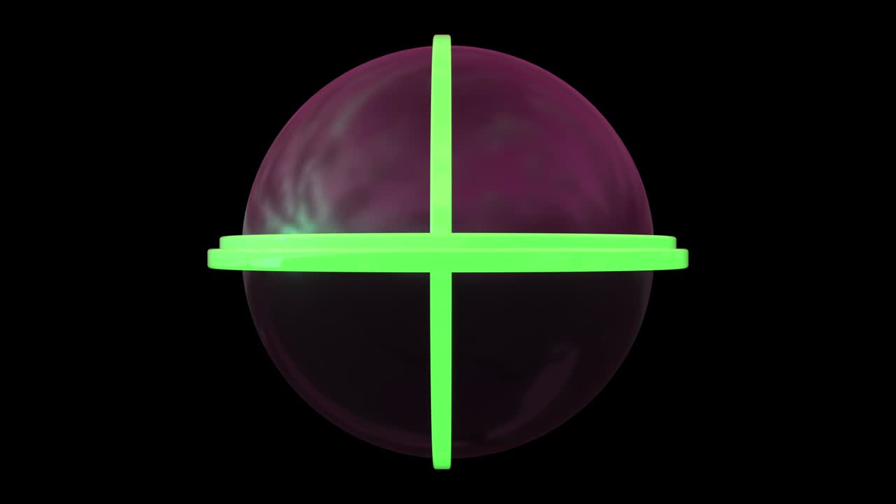 planeta futurista con canal alfa. órbitas de neón moviéndose alrededor de la esfera. patrón sin costuras.