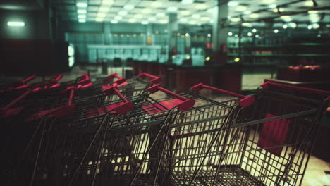 empty closed supermarket due covid-19 coronavirus epidemic