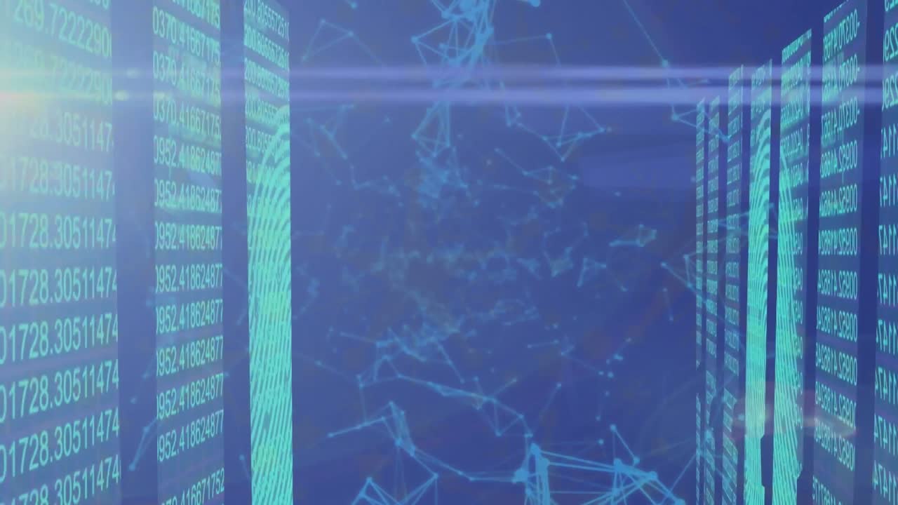 Animation of networks of connections and financial data processing