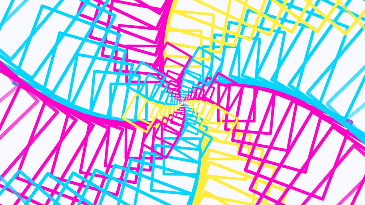 Animazione astratta di spirale geometrica rotante a colori vivaci