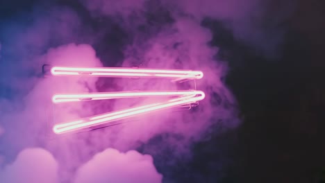 neon sign in smoke