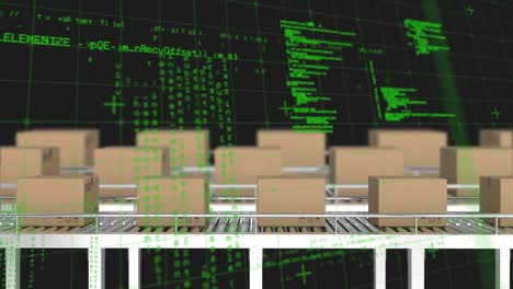 procesamiento de datos a través de la red de red contra múltiples cajas de entrega en la cinta transportadora