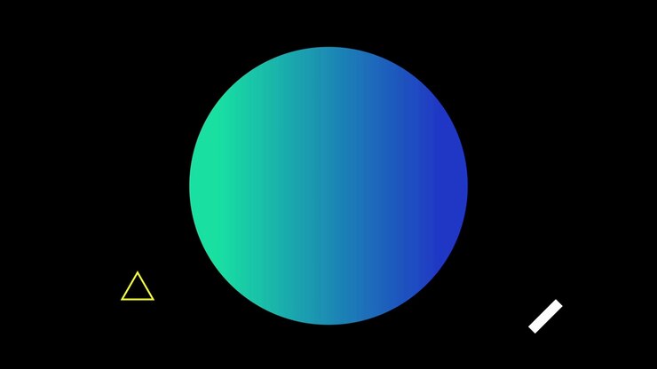 Circle graphic materializing gradient crescent evolving into grey disc on black, with neon overlays