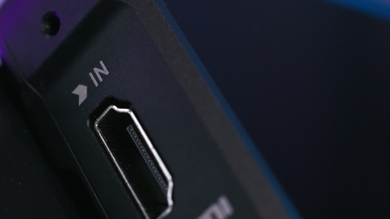 primer plano del puerto de entrada hdmi