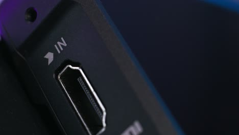 primer plano del puerto de entrada hdmi