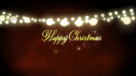 Animation-of-happy-holidays-text-over-light-spots-on-red-backrgound