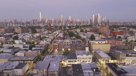 aerial view of midtown manhattan at night. shot in new jersey