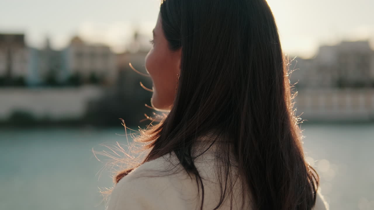 Young Woman Enjoying Seville Sunset