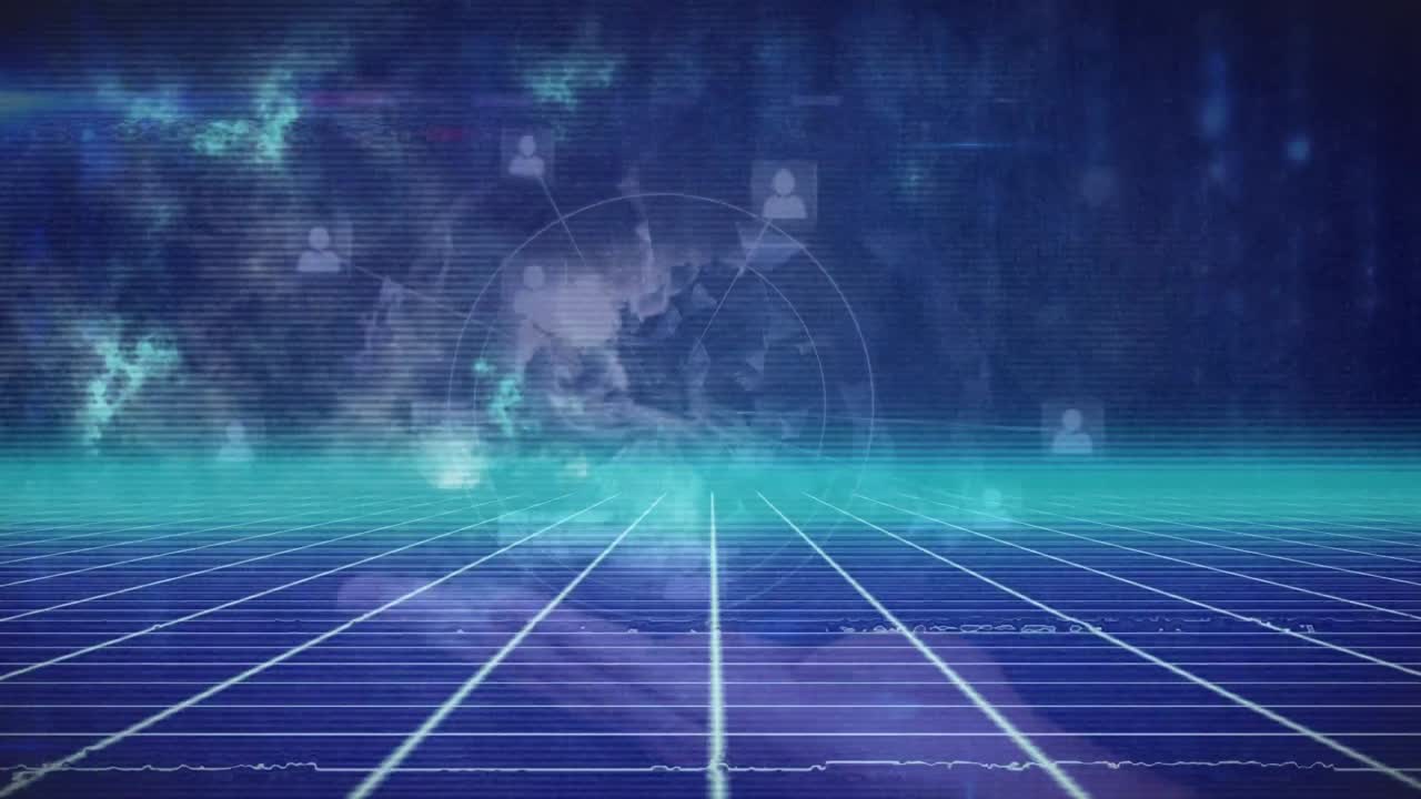 연결 네트워크를 통해 데이터 처리의 애니메이션