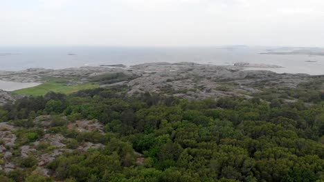 Aerial-landscape-view-of-idyllic-unspoiled-hidden-gem-Hönö-Island-Gothenburg-archipelago