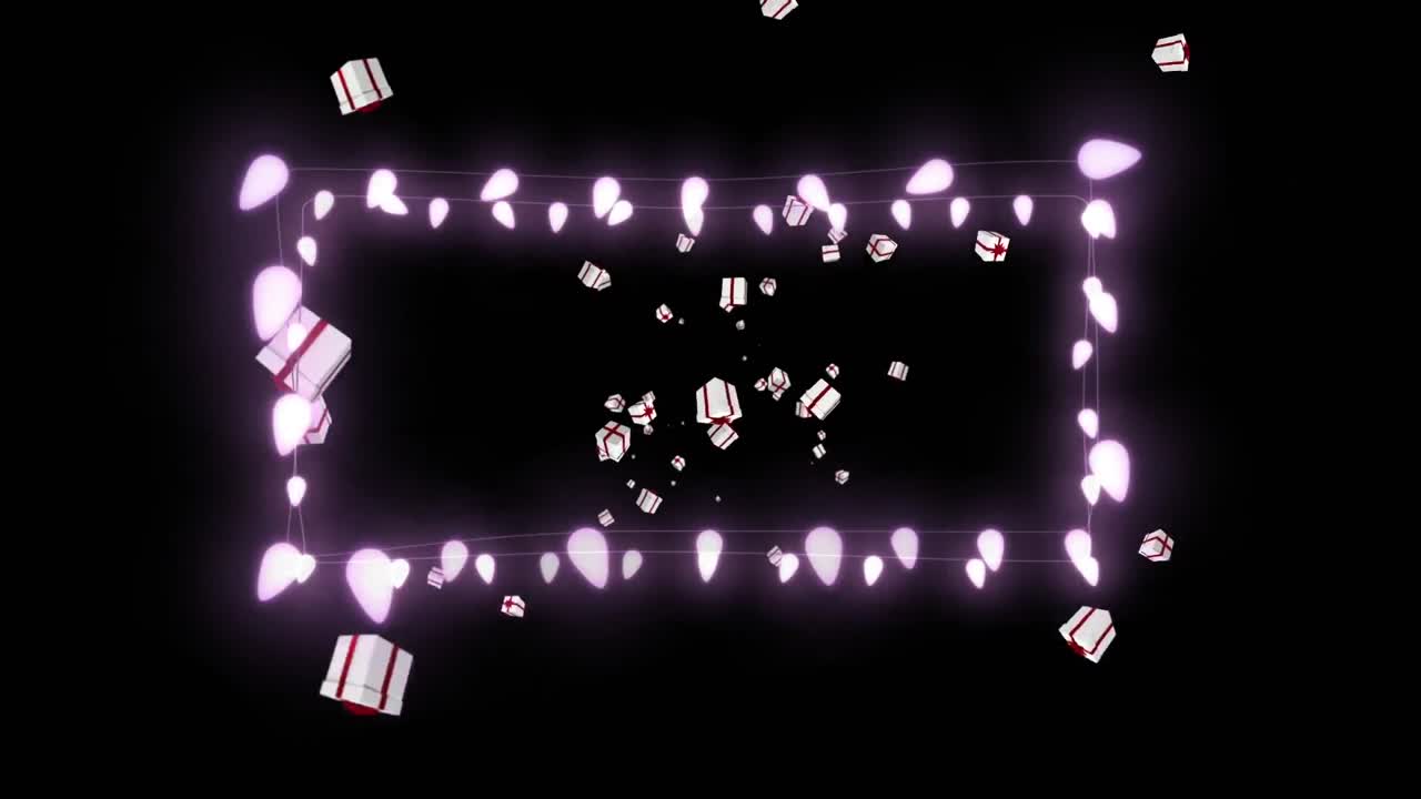 복사 공간과 배경에 있는 페이리 라이트 프레임의 애니메이션