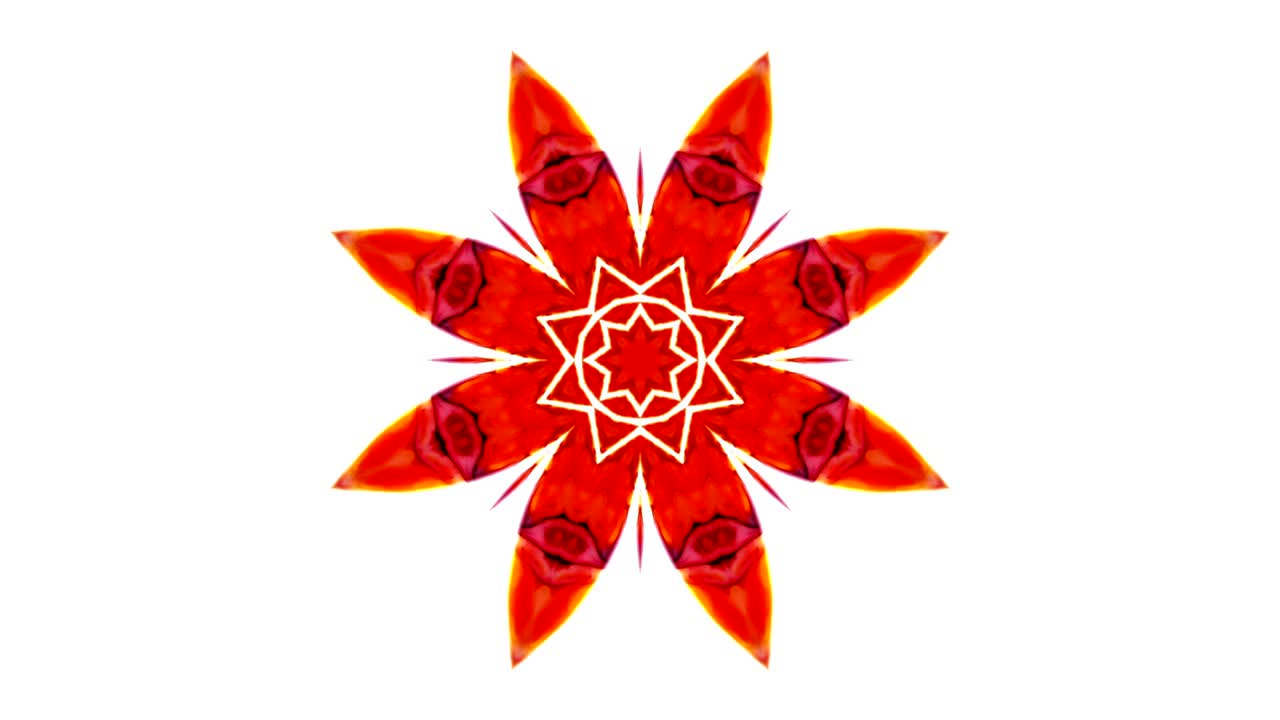 movimiento de caleidoscopio abstracto círculo geométrico y formas de estrellas