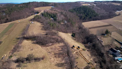 Aerial-circular-view-of-Polanczyk-area-with-wide-fields