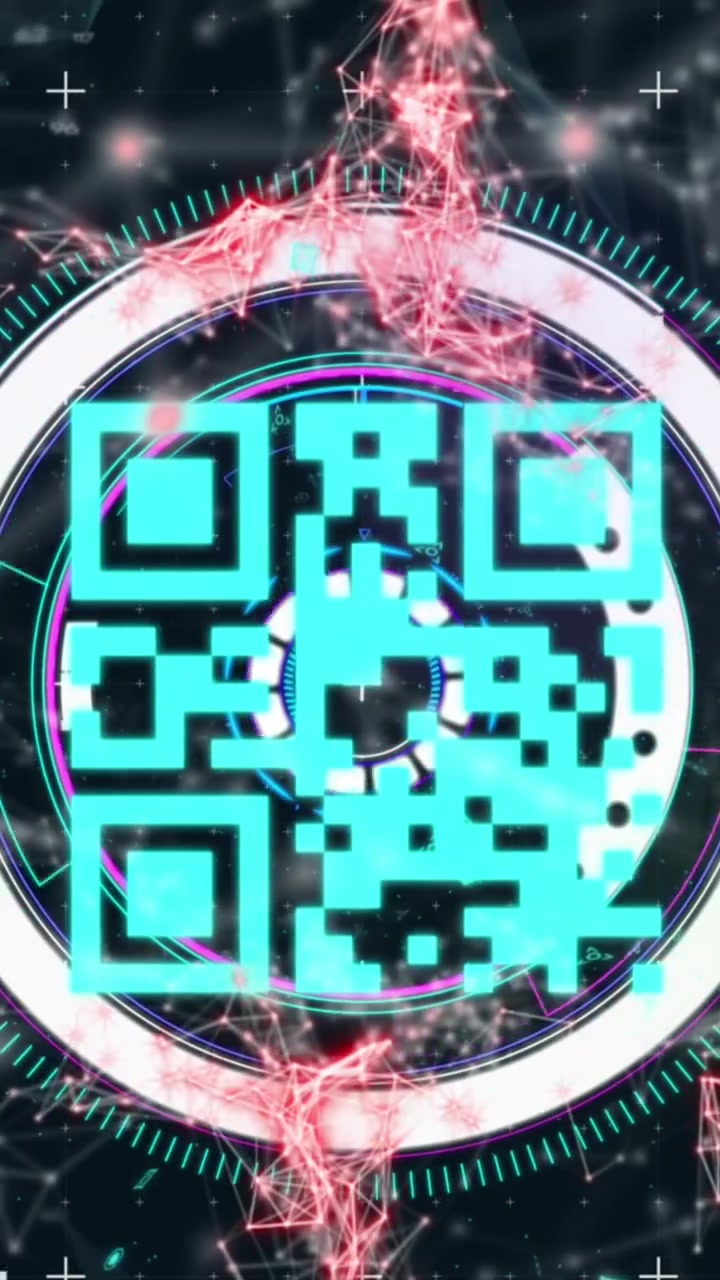 Animation of data processing over qr code