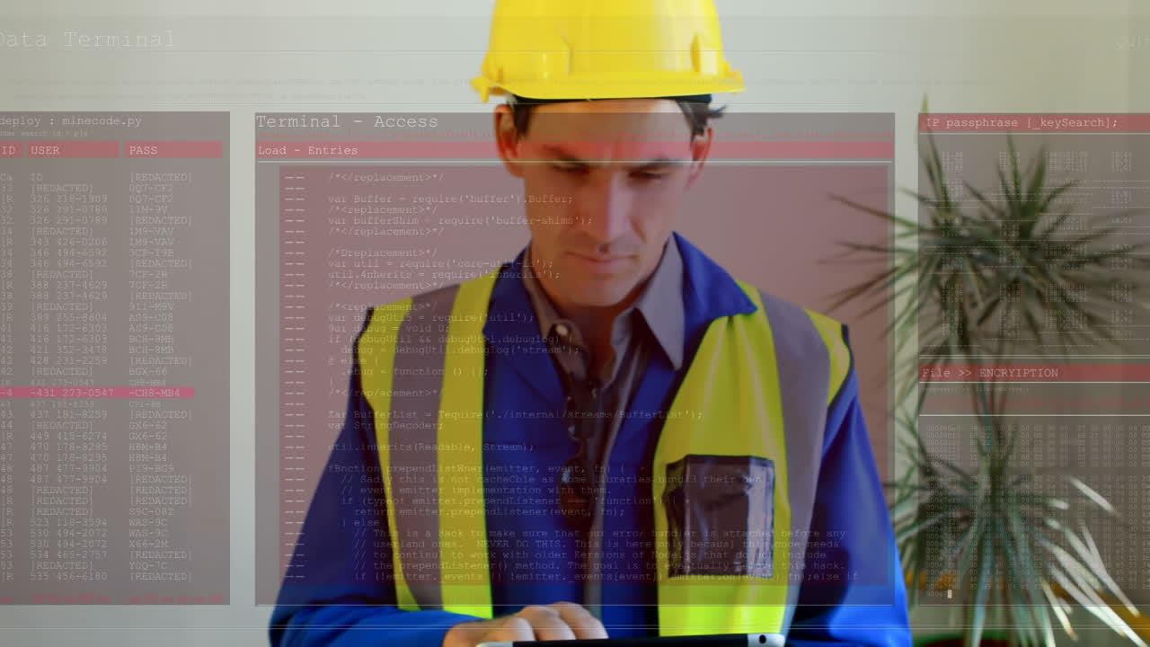 pantalla con procesamiento de datos contra arquitecto masculino caucásico usando tableta digital