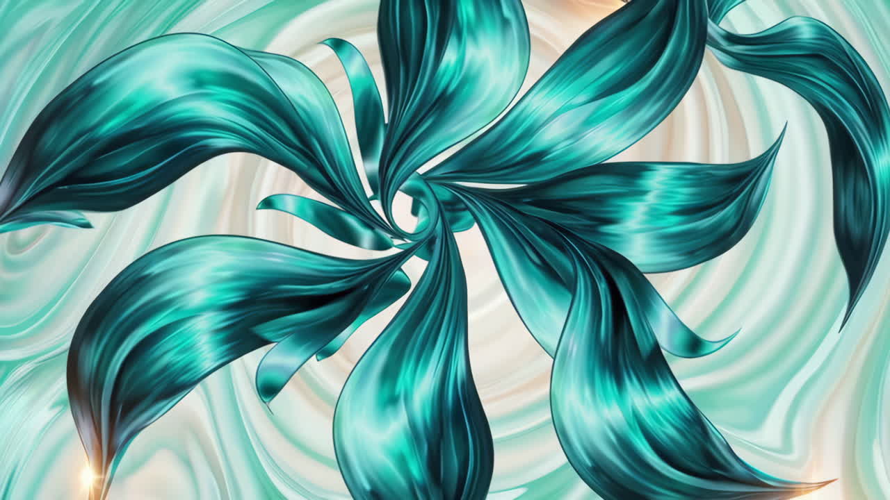 Teal Abstract Liquid Art