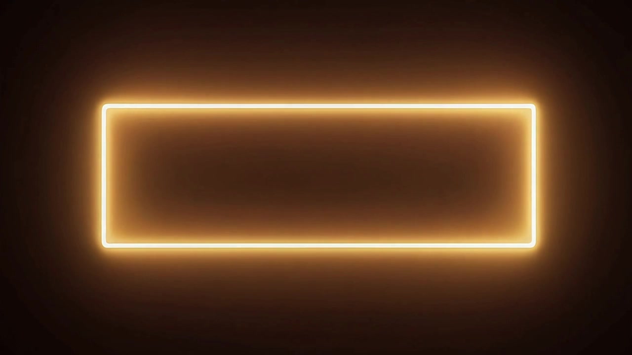 Cadre rectangulaire néon lumineux sur fond sombre